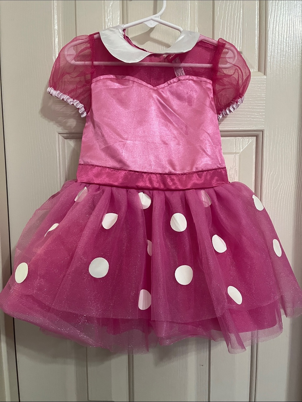 Mini Mouse Polka Dot Kids Costume Dress with White Collar Toddler 3-4